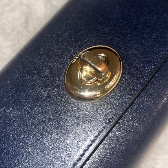 Coach Envelope Long Leather Navy Blue Wallet - Picture 6 of 9